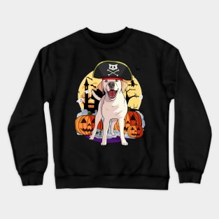 Yellow Labrador Pirate Halloween Pumpkin Crewneck Sweatshirt